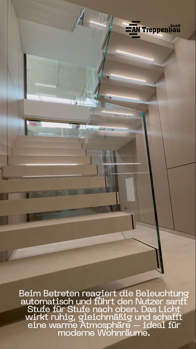 Kragarmtreppe mit schwebenden Stufen – AN Treppenbau (Referenz 114)