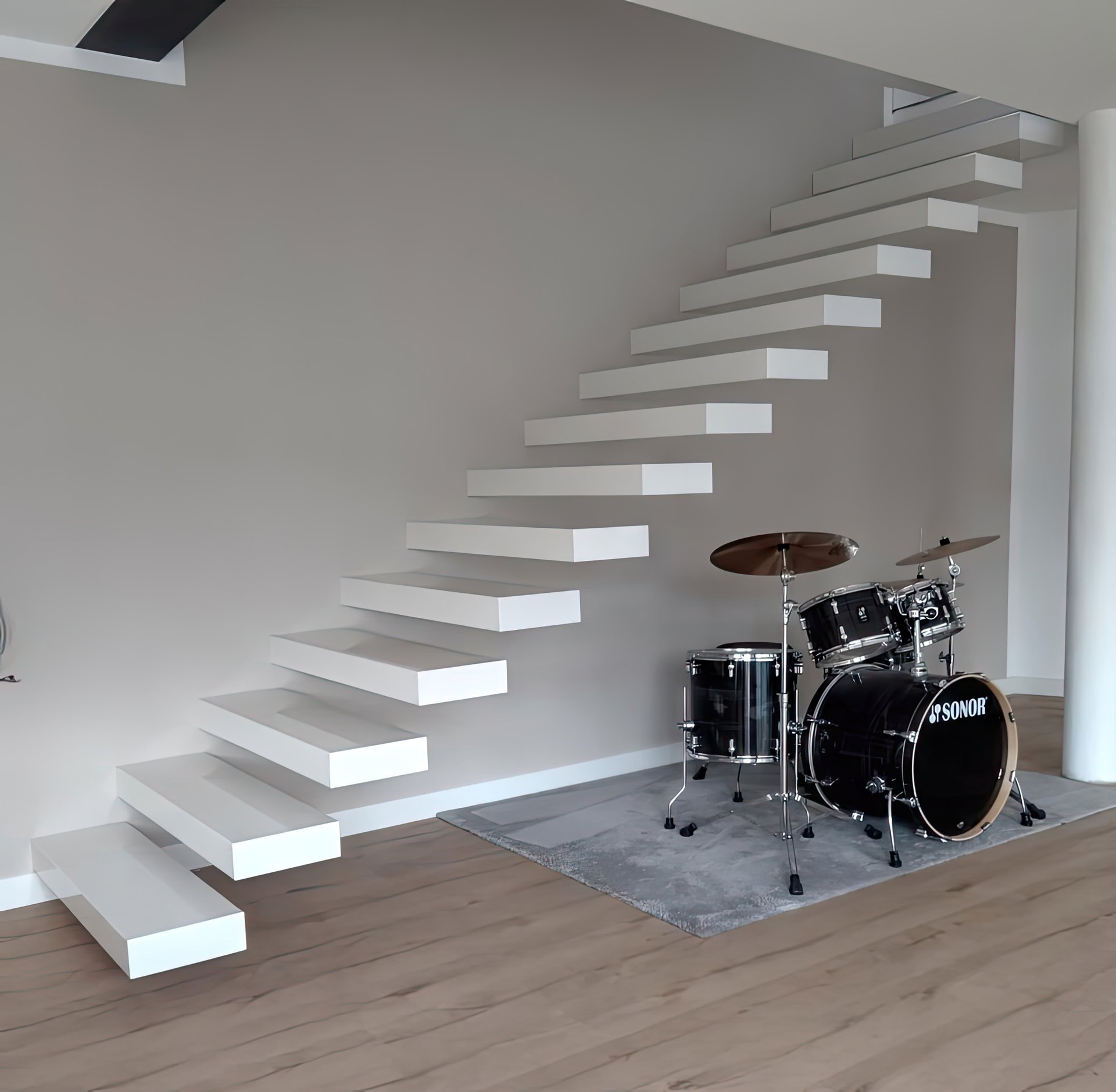 Massive Kragarmtreppe ohne Mittelholm – AN Treppenbau (Referenz 148)