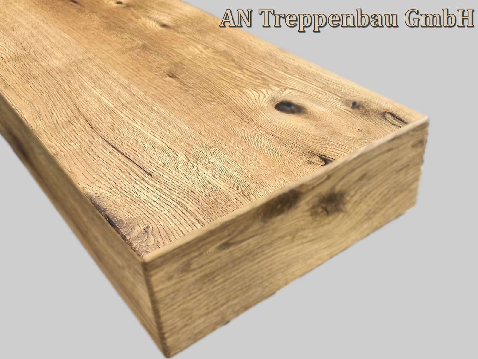 Trittstufe aus Wildeiche mit sichtbarer Astung – AN Treppenbau